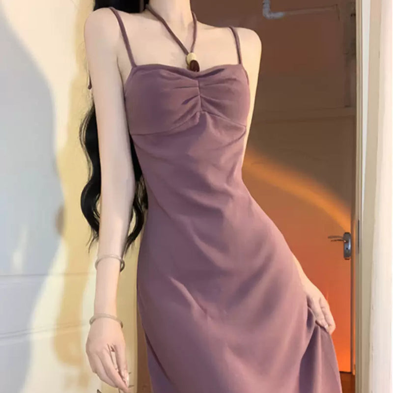 パープルキャミソールドレス
