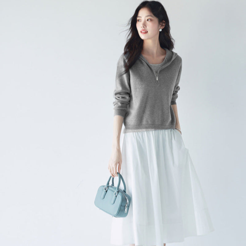 レイヤードショートパーカー(2colors)