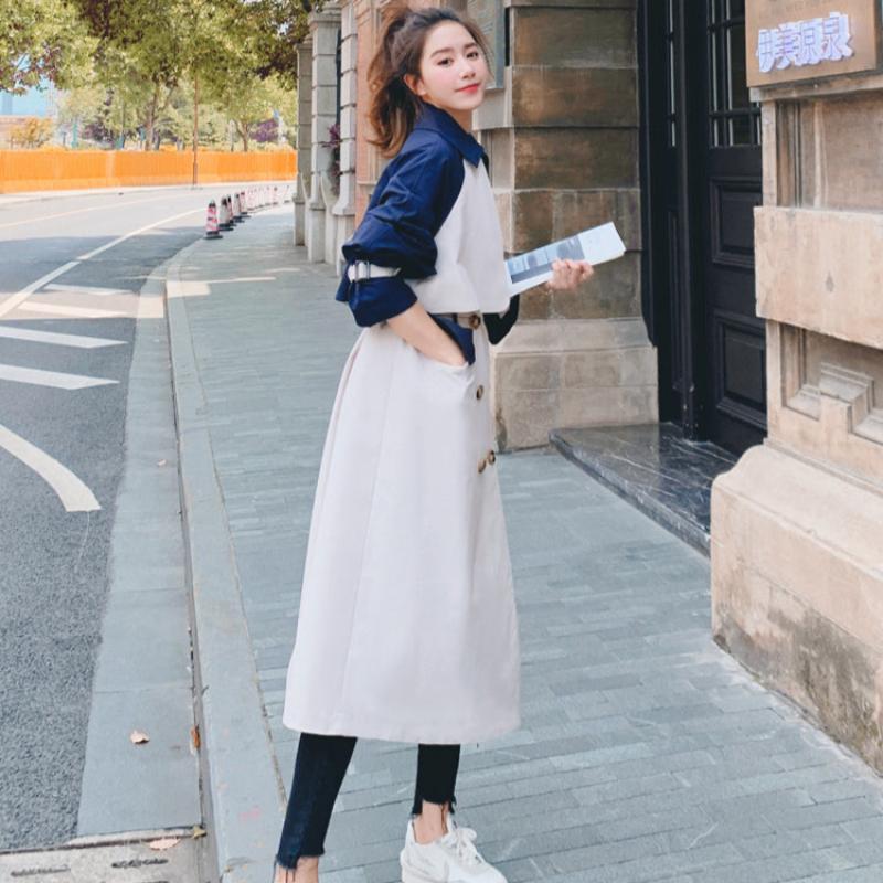 バイカラーミディアム丈トレンチコート