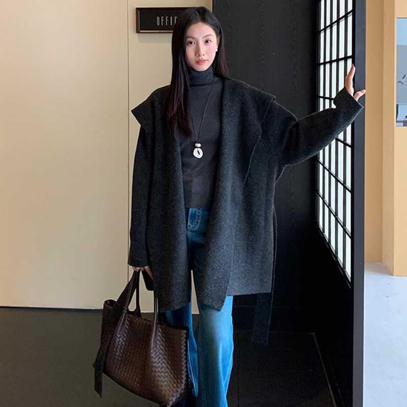 フード付きガウンコート(4colors)