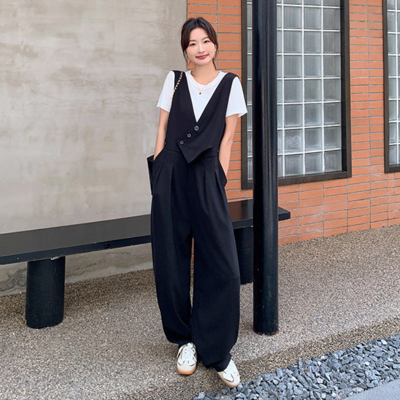 フェイクベストサロペットパンツ