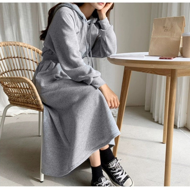 フード付きパーカーワンピース(2colors)