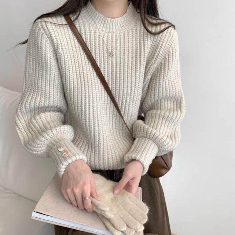 クルーネックリブセーター(4colors)