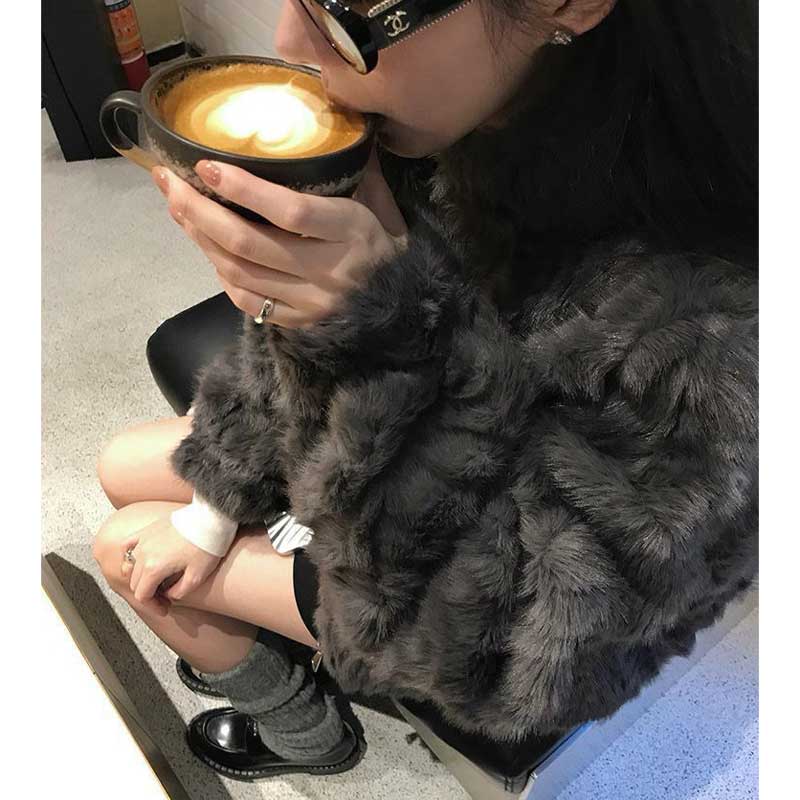 ボリュームエコファーショートコート(2colors)