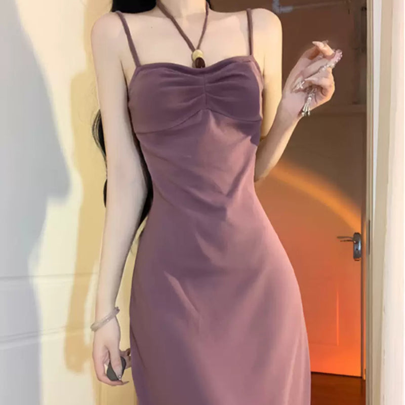 パープルキャミソールドレス