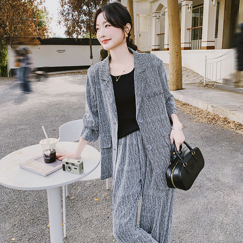 杢グレージャケットスーツセット