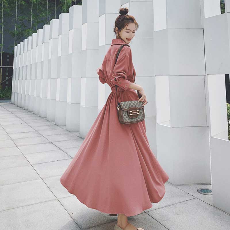 ウエストシェイプフレアワンピース(2colors)