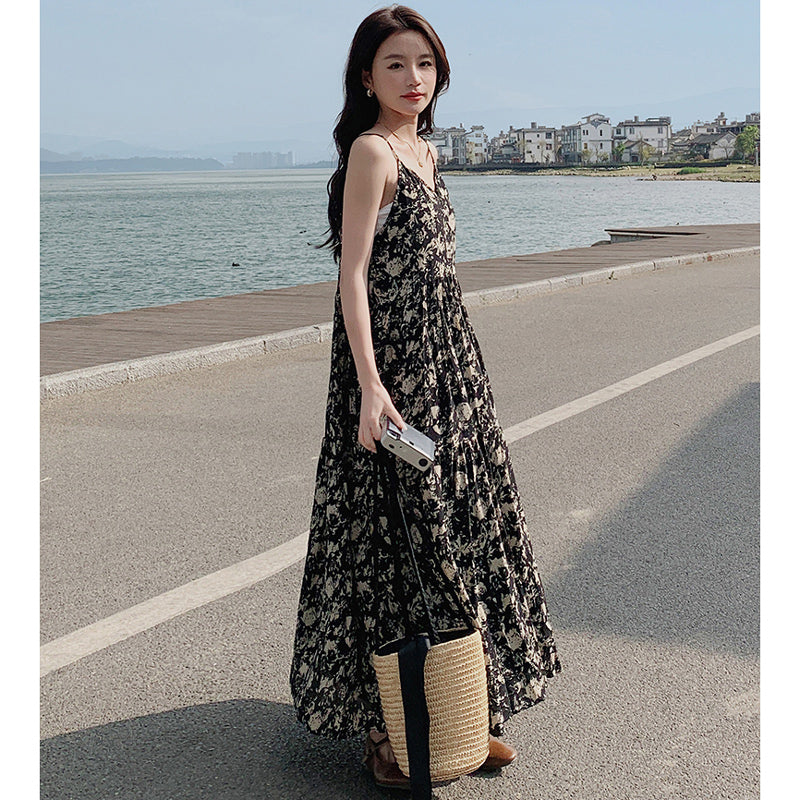 フラワーキャミソールワンピース(スクエアネックトップ付き)