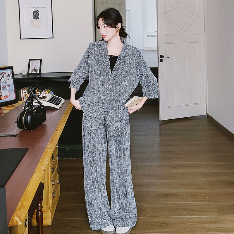 杢グレージャケットスーツセット