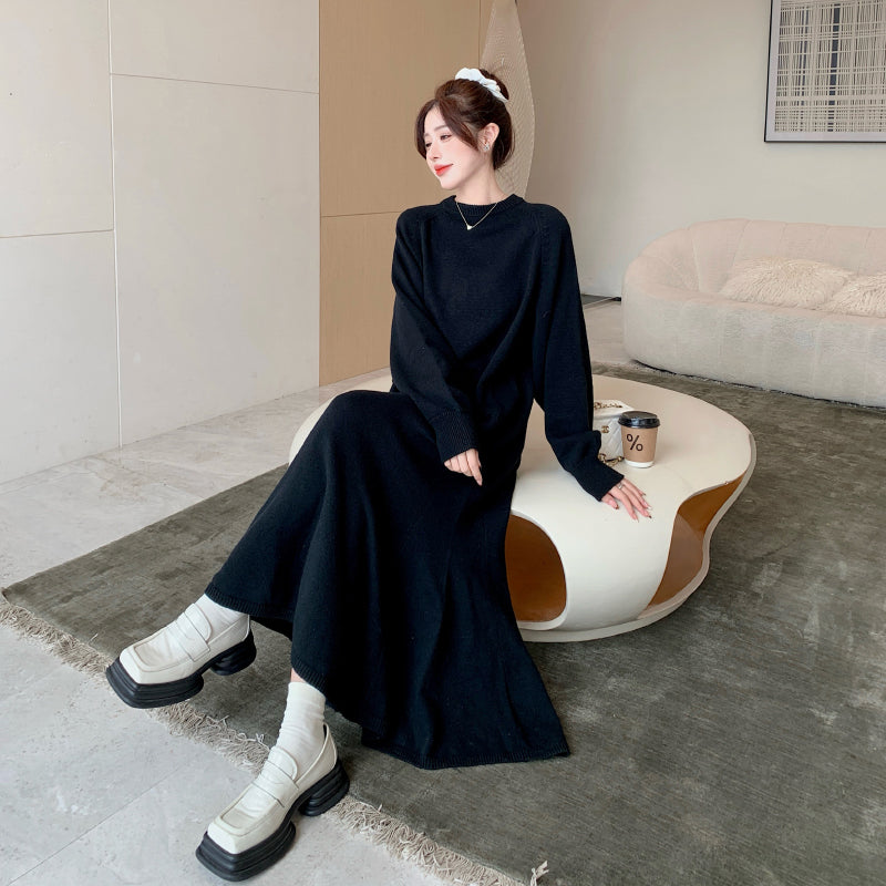 ゆったりロングニットワンピース
