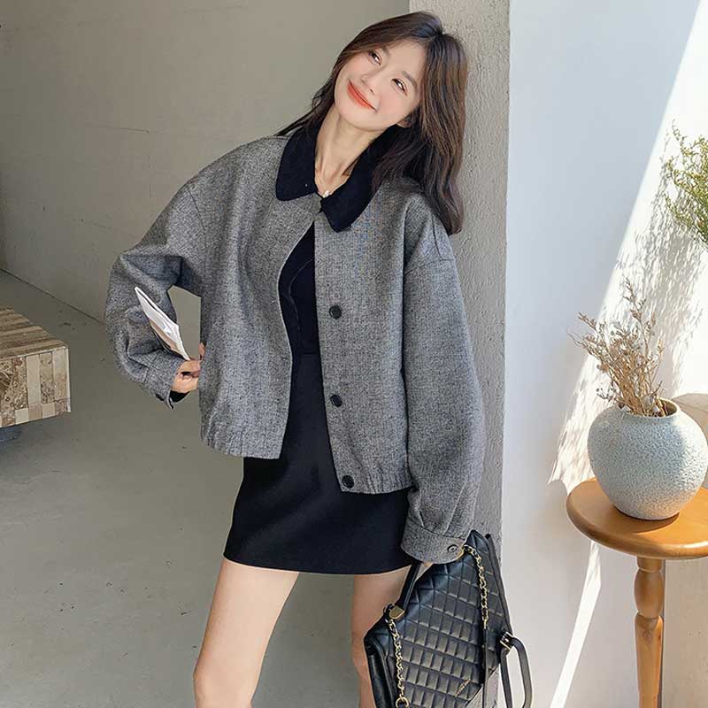 ツートンショートブルゾン