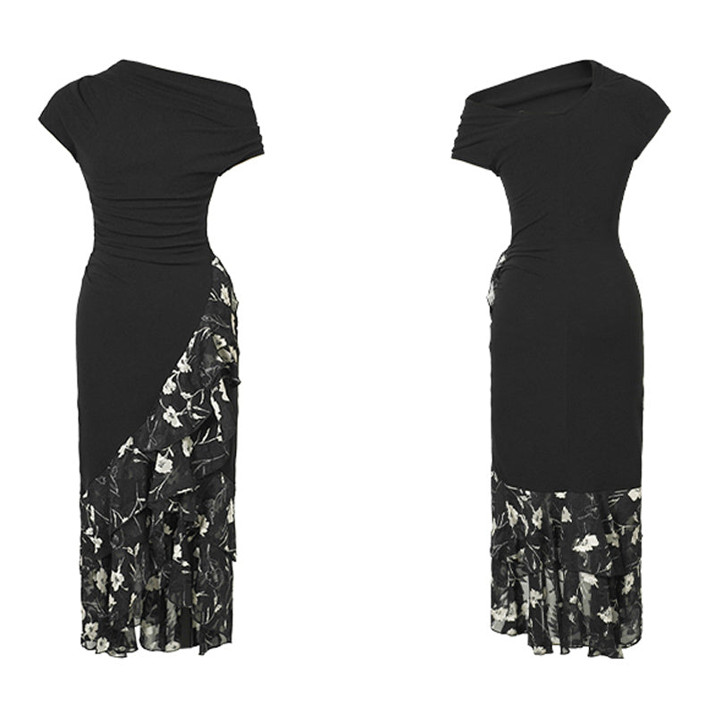 2wayショルダーシックフラワーワンピース