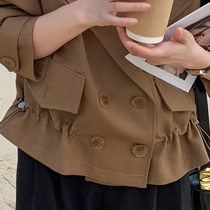 ドローストリングショート丈トレンチ