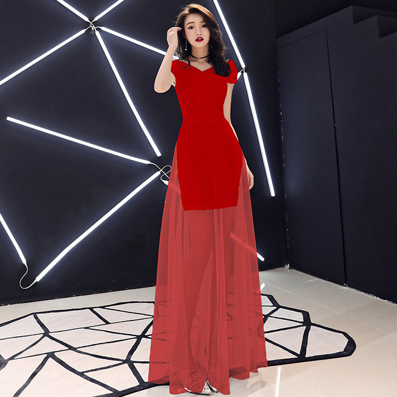 チュールスカート付きベアトップミニ丈ドレス(4colors)