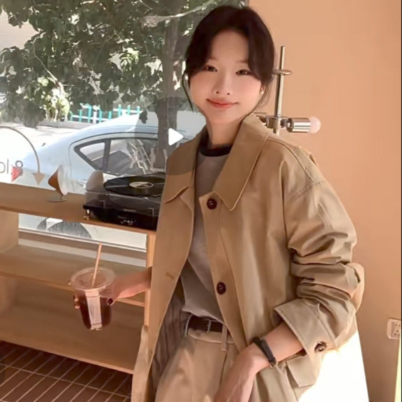 ステンカラーミディアム丈ジャケット