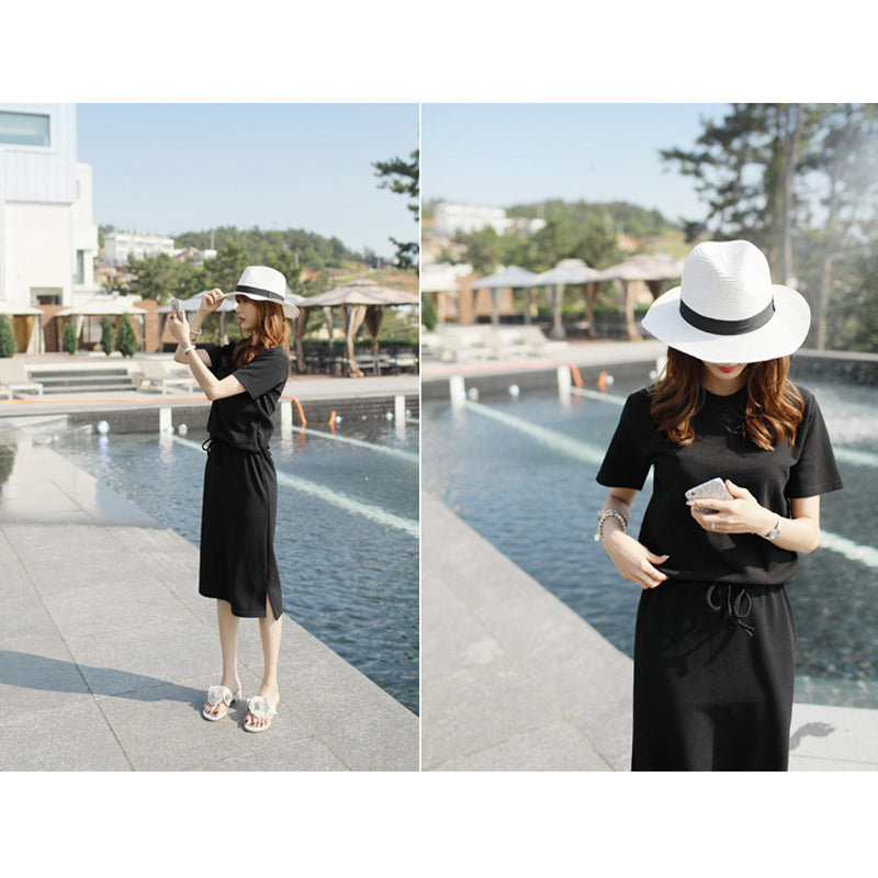 カジュアルリラックスカットソーワンピース(2colors)