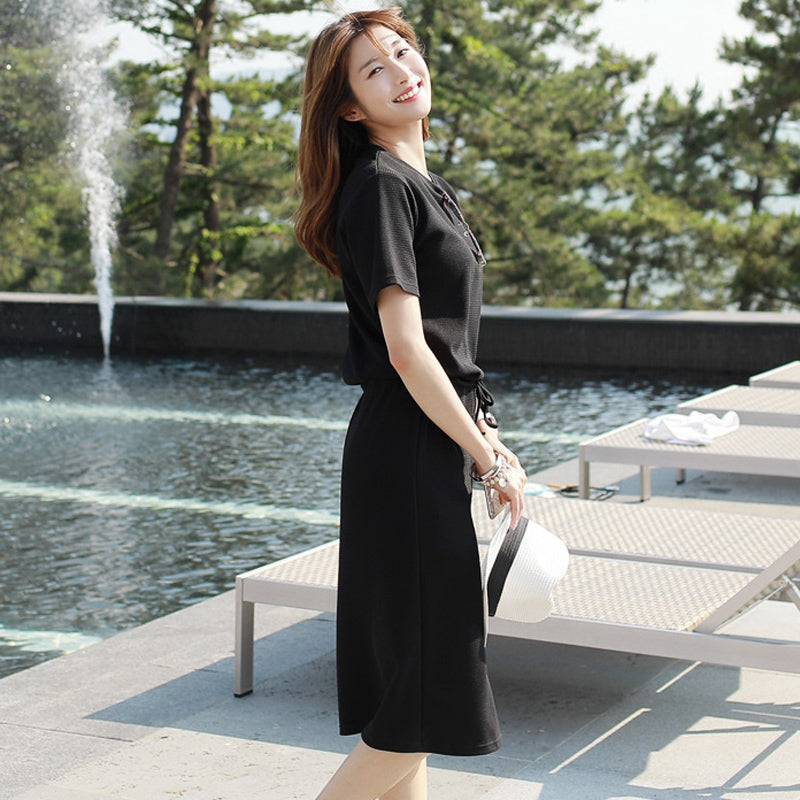 カジュアルリラックスカットソーワンピース(2colors)