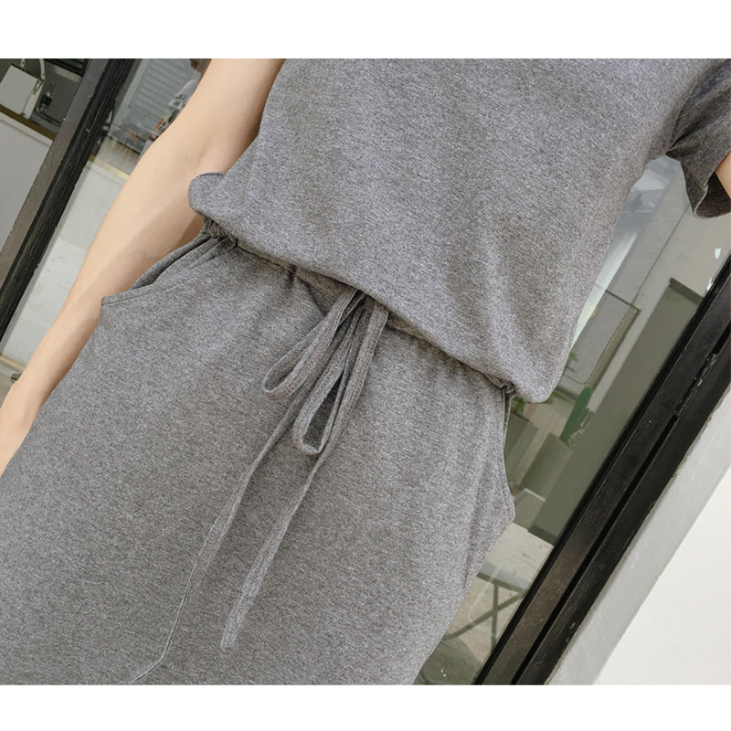 カジュアルリラックスカットソーワンピース(2colors)