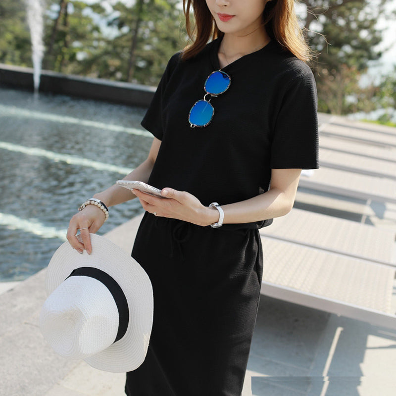 カジュアルリラックスカットソーワンピース(2colors)