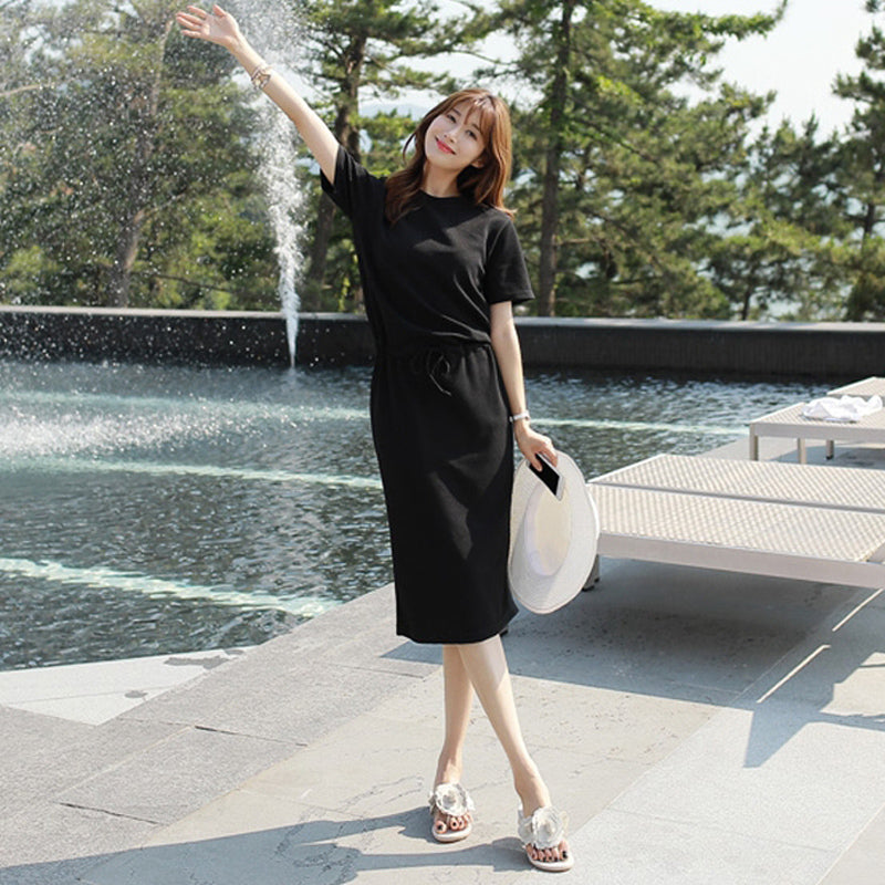 カジュアルリラックスカットソーワンピース(2colors)