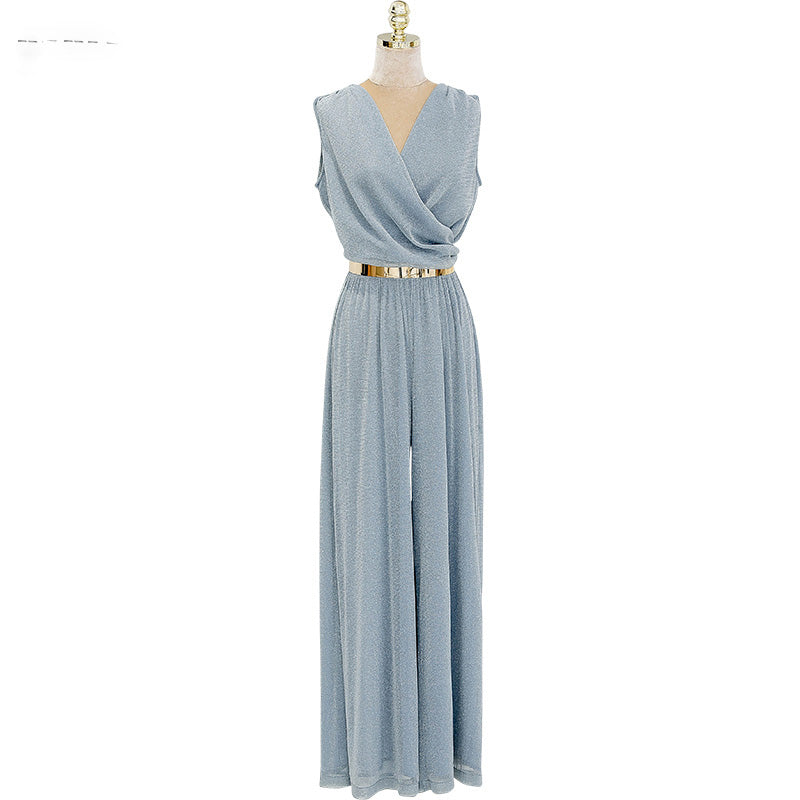 カシュクールシフォンオールインワンワイドパンツ(5colors)