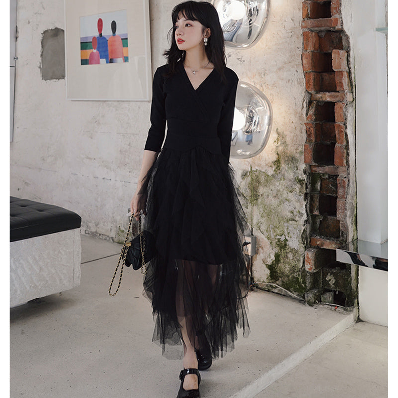 カシュクールチュールスカートワンピース