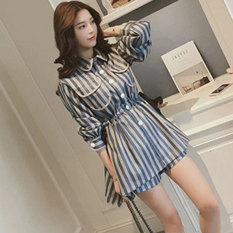 ストライプペプラムセットアップ