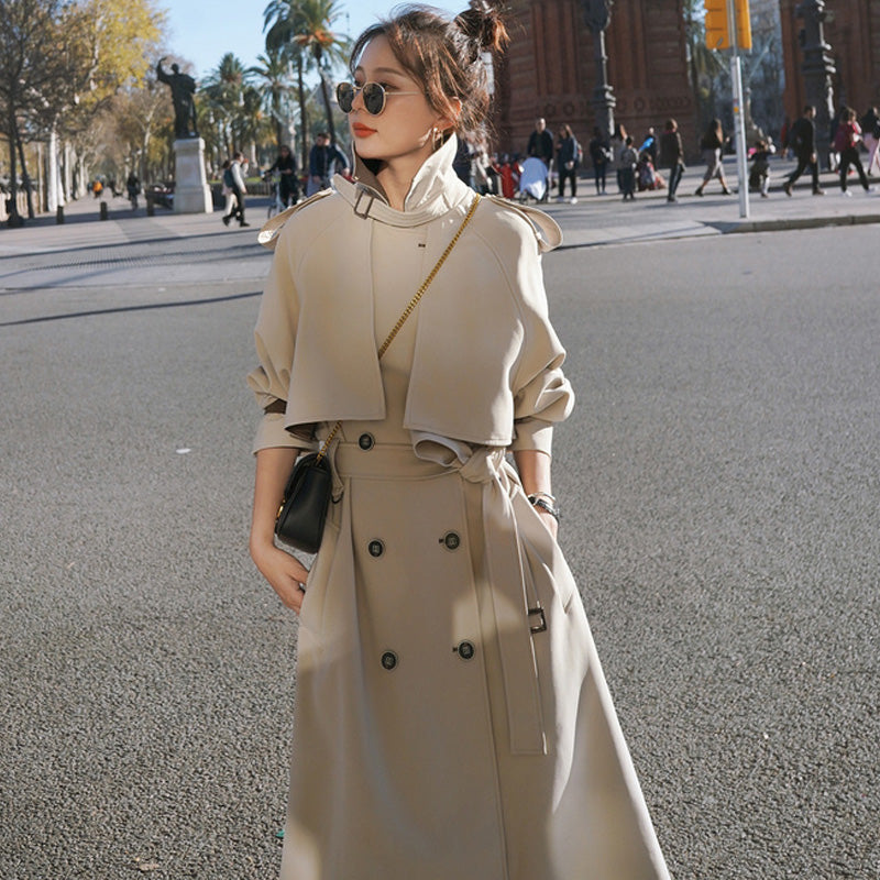 バイカラーオーバーロングトレンチコート