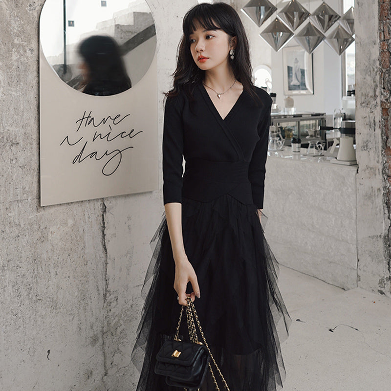 カシュクールチュールスカートワンピース