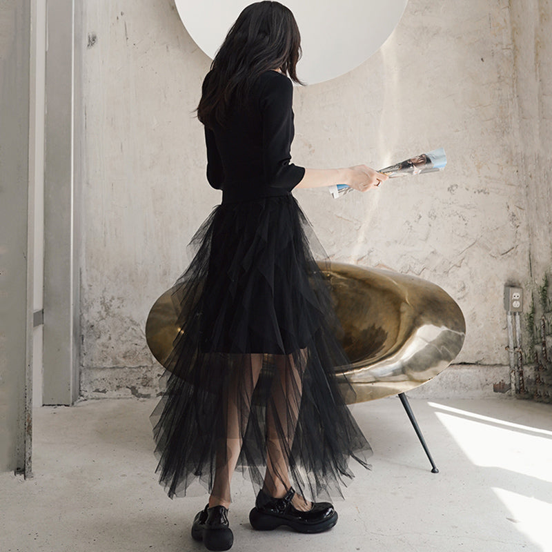 カシュクールチュールスカートワンピース