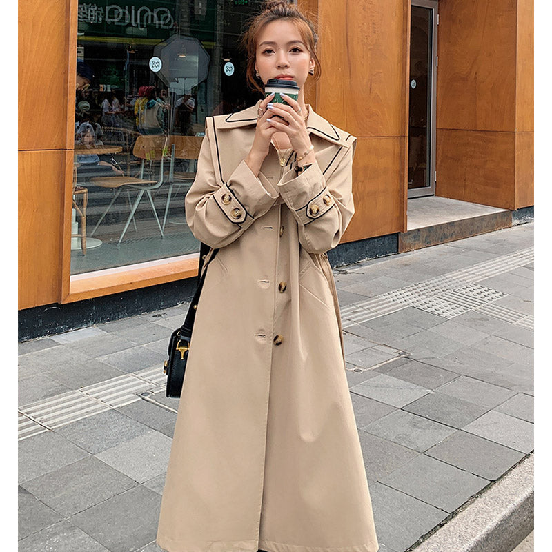 セーラーカラーコンビステンカラーロングコート