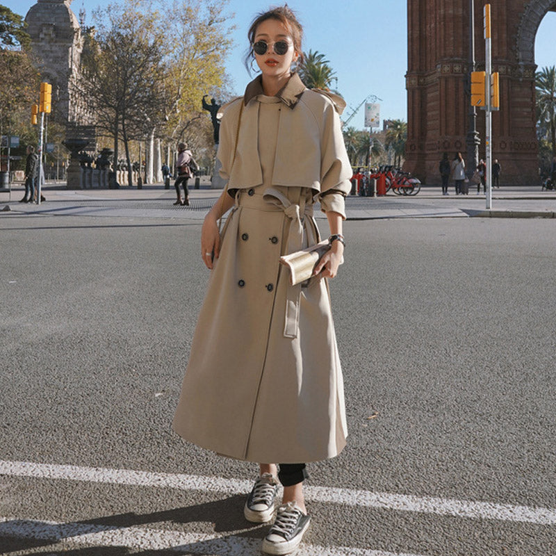 バイカラーオーバーロングトレンチコート