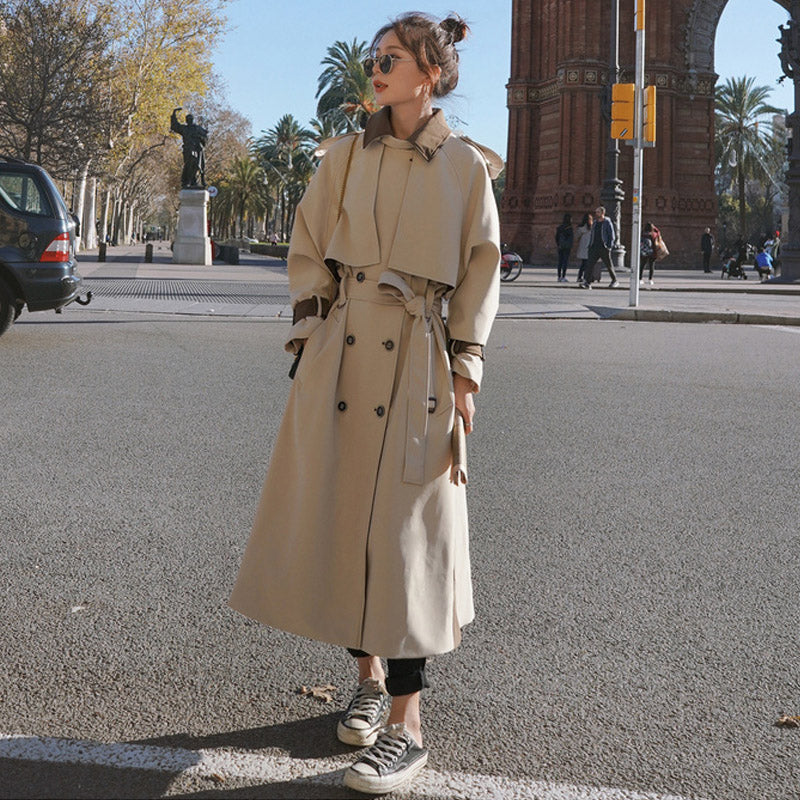 バイカラーオーバーロングトレンチコート