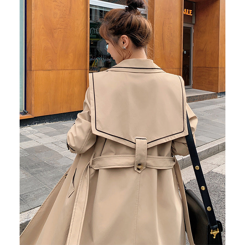 セーラーカラーコンビステンカラーロングコート