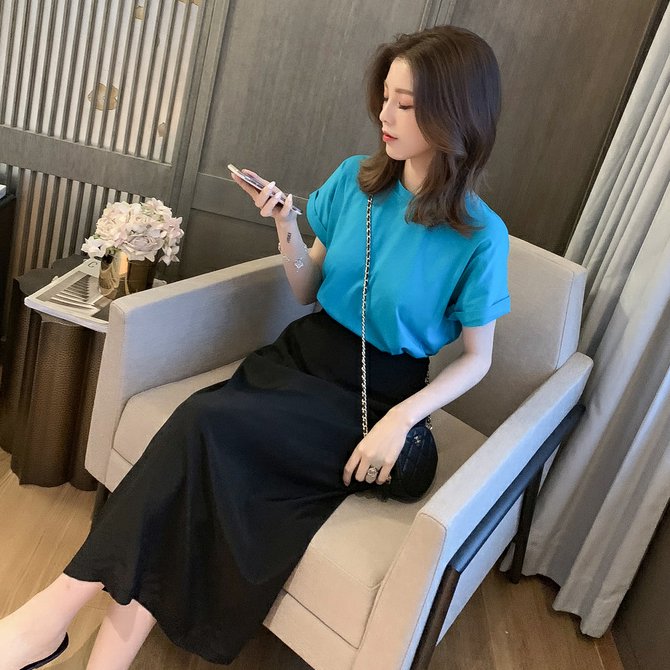 タイトロングスカートバイカラーセットアップ(2colors)