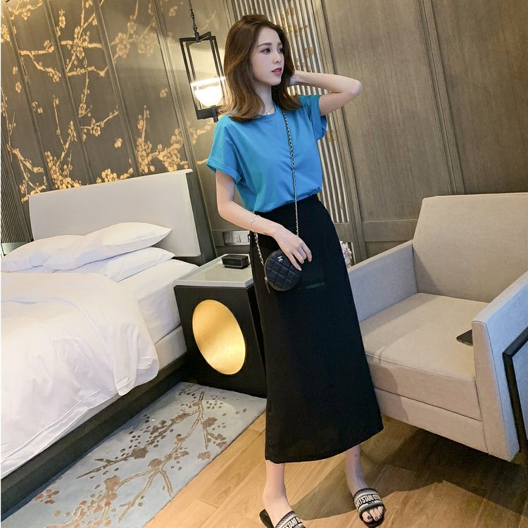 タイトロングスカートバイカラーセットアップ(2colors)