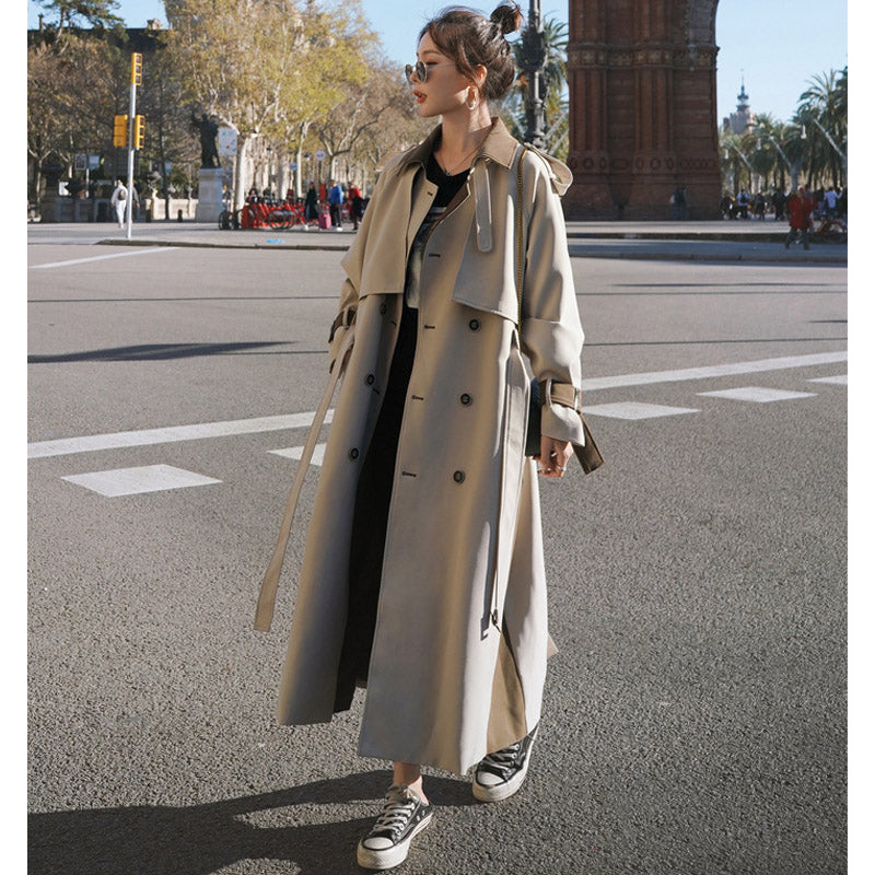 バイカラーオーバーロングトレンチコート