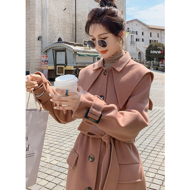 セーラーカラーコンビステンカラーロングコート