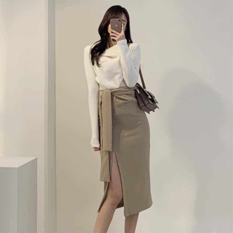 イレギュラーネックニットトップス(3colors)