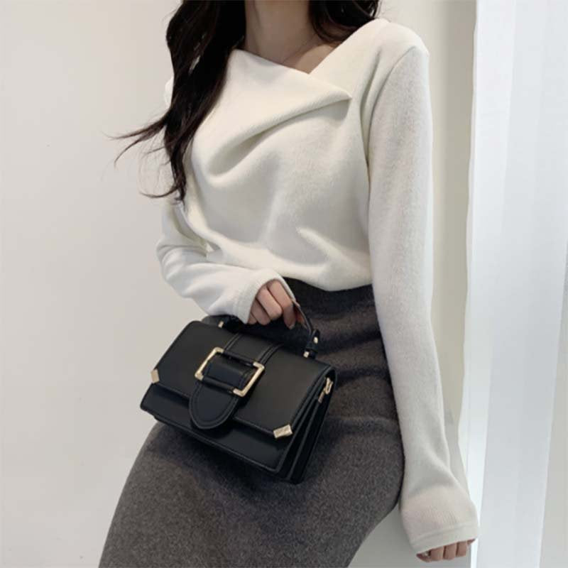 イレギュラーネックニットトップス(3colors)