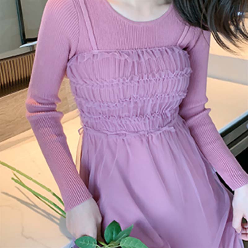 チュールレイヤードニットワンピース(4colors)