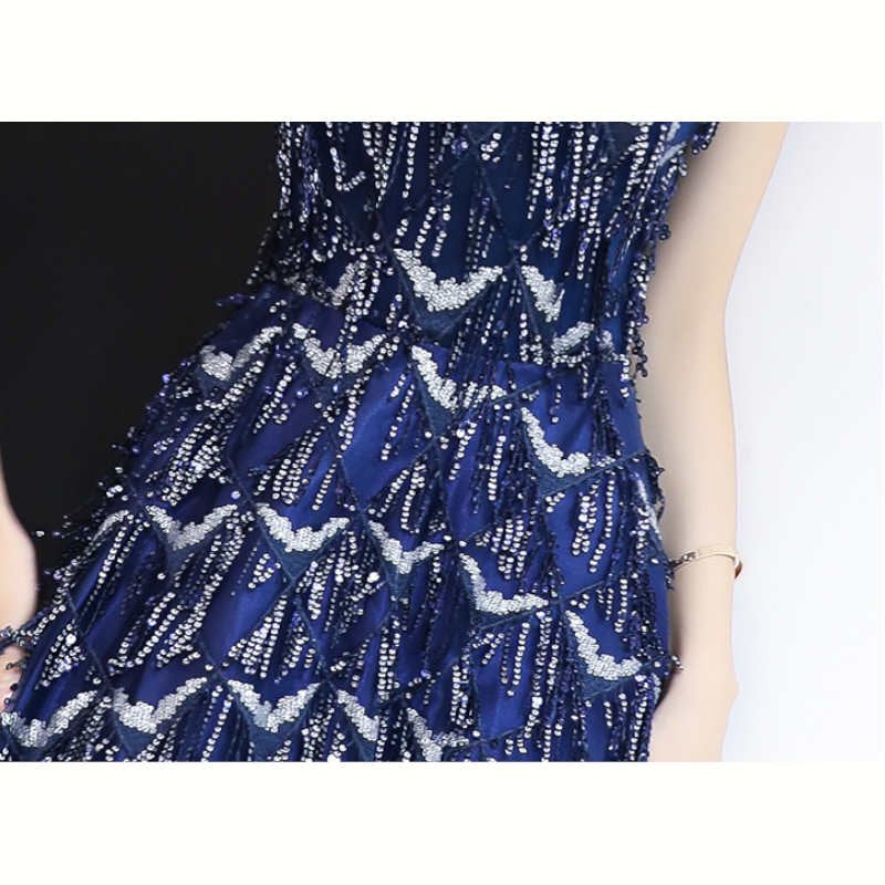 ビジューフリンジホルターネックドレス(2type)