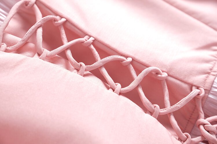 バックレースアップサテン風ロングワンピース(2colors)