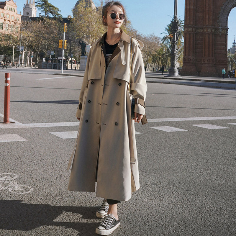 バイカラーオーバーロングトレンチコート