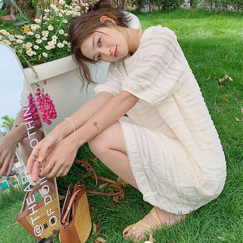 ボーダーシフォンワイドワンピース