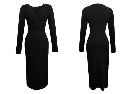 フロントツイストロングニットワンピース