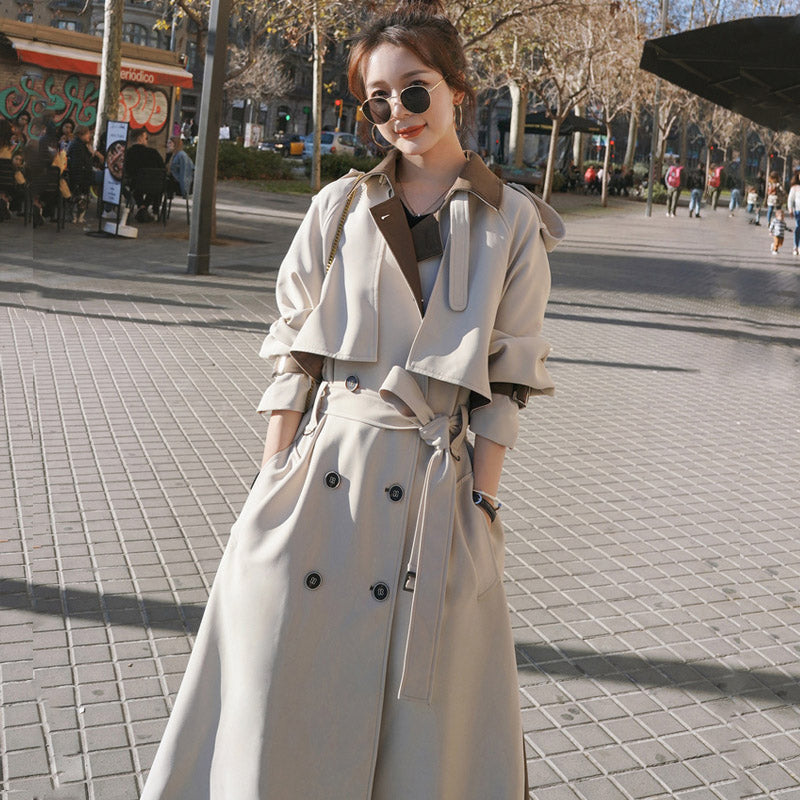 バイカラーオーバーロングトレンチコート