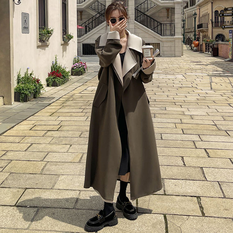 バイカラーレイヤード風ガウンチェスターコート 