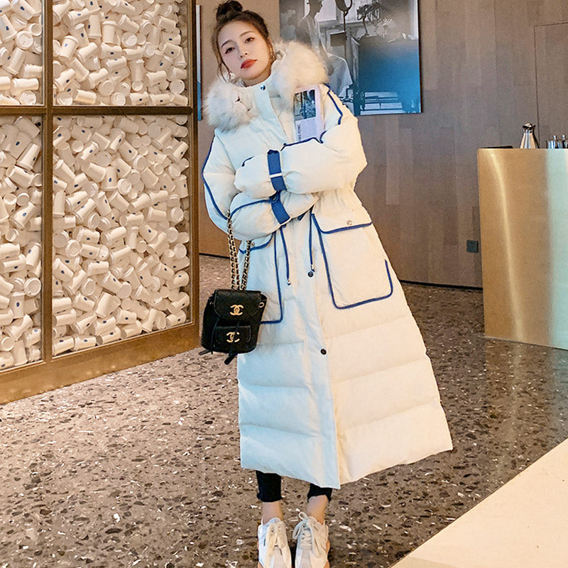 ファー付きフーディーロング中綿ベンチコート(4colors)