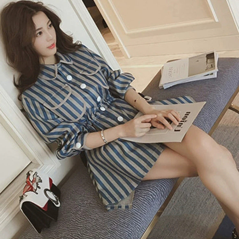 ストライプペプラムセットアップ